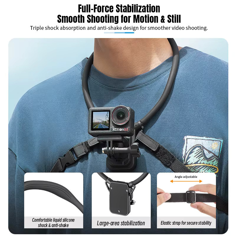 STARTRC V3 Magnetischer Brustgurt mit Halshalterung für DJI OSMO 360, Pocket 3, Action 3, Action 4 und Action 5 Pro in Schwarz - Bild 4