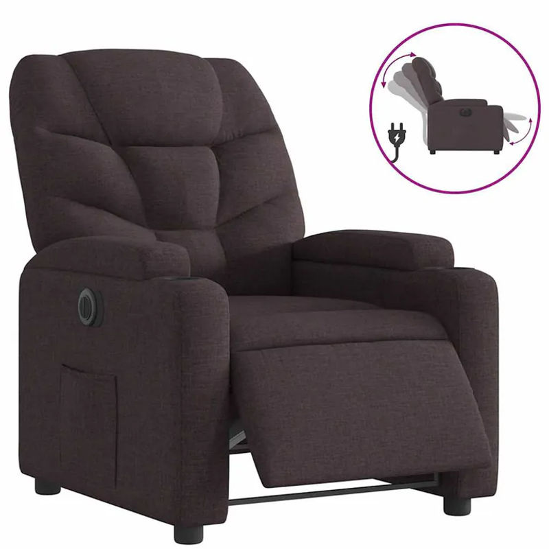 Vidaxl Elektrischer Relaxsessel in Braun mit Stoffbezug im modernen Design - Bild 7