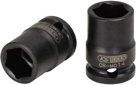 KS Tools Kraft-Steckschlüsseleinsatz Sechskant kurz 14mm schwarz - Bild 1