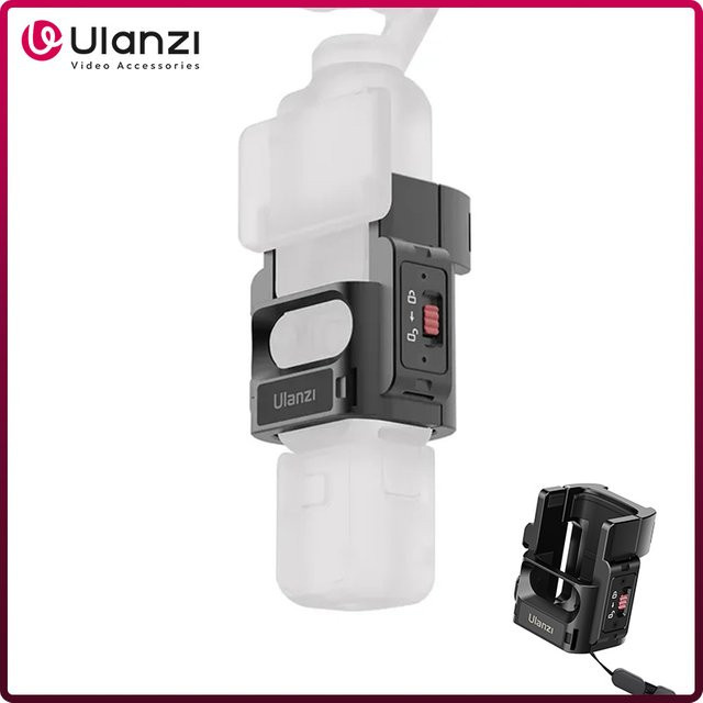 Ulanzi PK-06 Erweiterungsadapter für DJI Osmo Pocket 3 mit magnetischer Schnellverschluss-Halterung und Kaltschuh in Schwarz - Bild 1