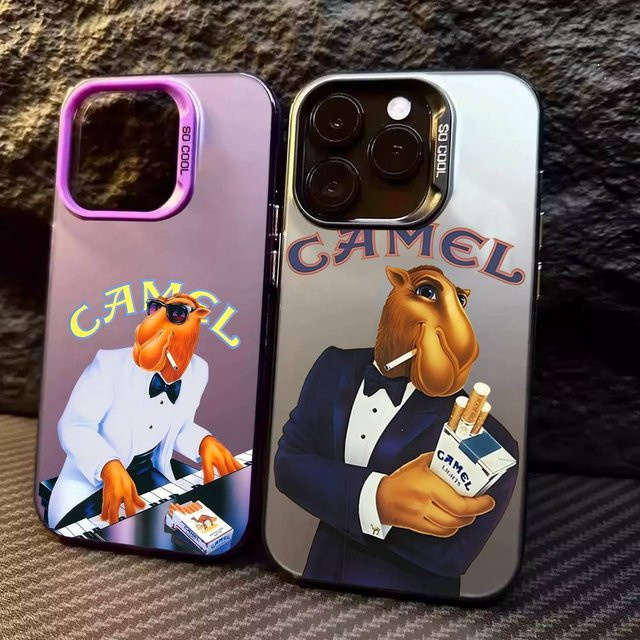 Stoßfeste Handyhülle im Vintage Kamel Zigaretten Design für Apple iPhone 11 bis iPhone 17 Pro Max, matt, Multicolor - Bild 1