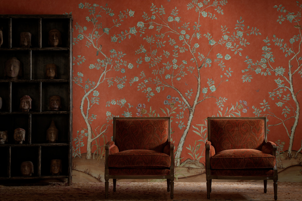 Andrew Martin Tapete Songbird Sunset Chinoiserie Vlies - Bild 3
