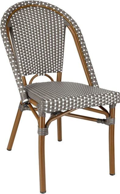 VEGA Outdoor Bistrostuhl Astoria Set aus 2 Stück, Sitz grau/weiß, Gestell braun, B/T/H: 46 x 53 x 87,5 cm - Bild 1