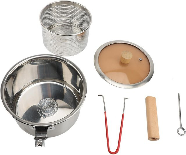 CosyHome Mehrzwecktopf aus Edelstahl mit Deckel und Korb, Grau, 2,5 l - Bild 1