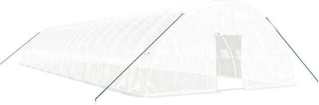 Furnicato Gewächshaus mit Stahlrahmen in Weiß, B/T/H: 20 x 6 x 2,85 m, 120 m² - Bild 1