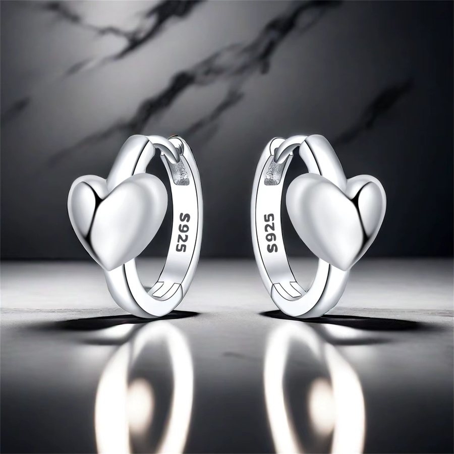 CYCUFF Ohrringe Creolen, 925 Silber, Herzförmig, Damen - Bild 4