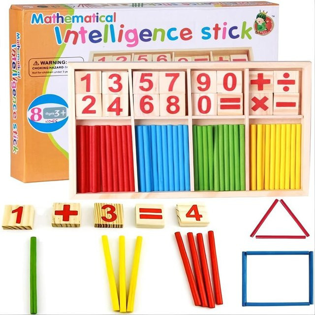 Yiran toy Montessori Pädagogisch Mathe Berechnen Mathematik Spiele Zählen Zahlenstäbchen Lernspielzeug - Bild 1