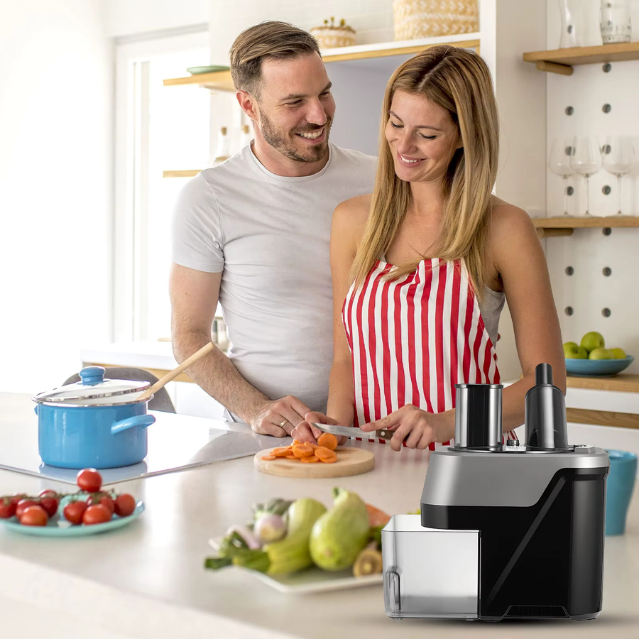 Betuyoo 4-in-1-Gemüseschneidemaschine in Schwarz zum Schneiden, Zerkleinern und Würfeln von Gemüse aus Kunststoff - Bild 6