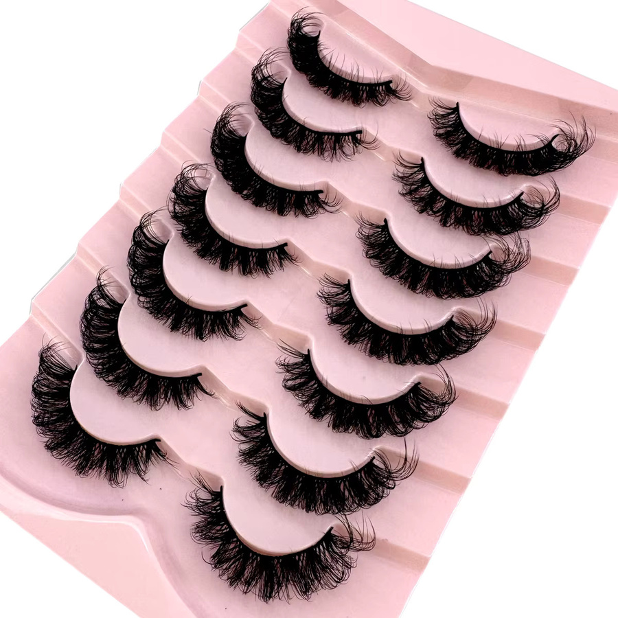 HBZGTLAD Künstliche Wimpern, 7/10 Paar, Schwarz, DD, 3D, Unisex - Bild 3