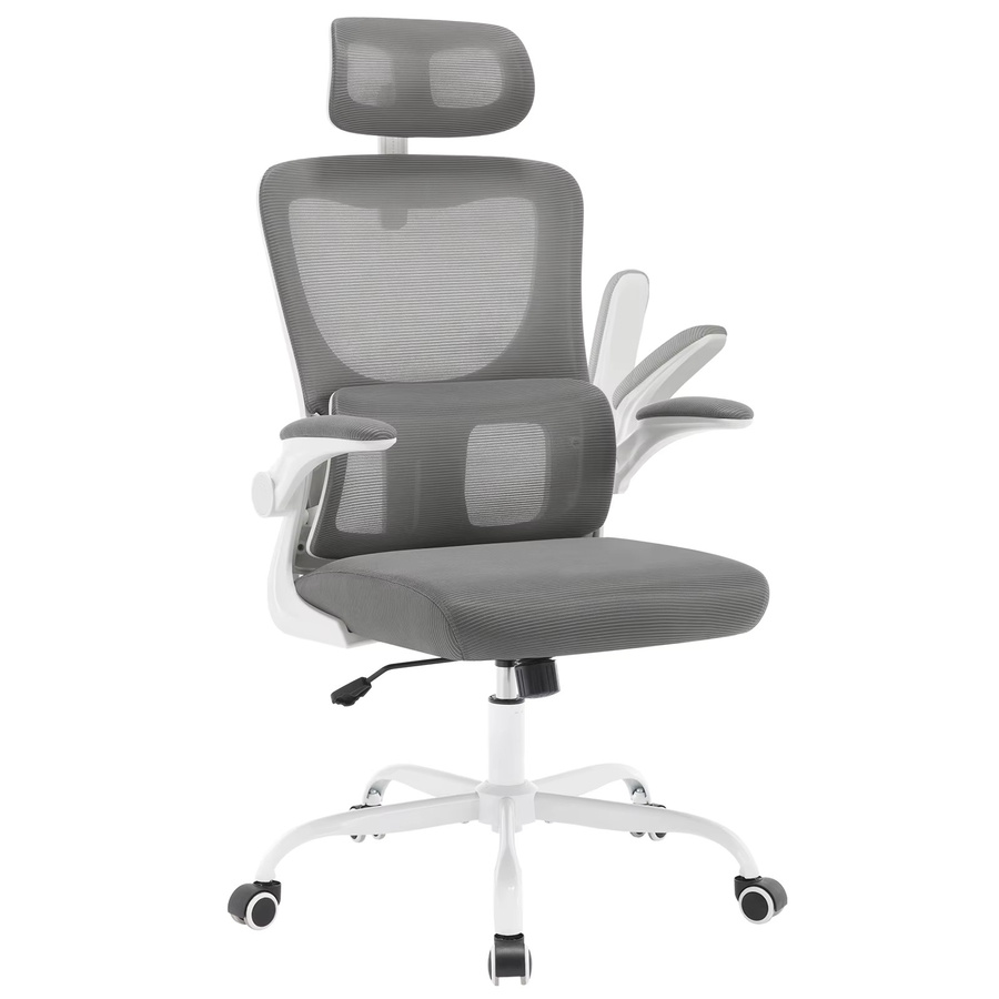 WOLTU Ergonomischer Bürostuhl in Blau mit Netzstoff, höhenverstellbarer Schreibtischstuhl mit Schaukelarmlehnen und Kopfstütze - Bild 2
