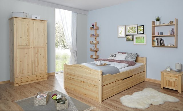 Doppelbett Leni von TiCAA mit Zusatzbett, B/T/H: 140 x 200 cm - Bild 1