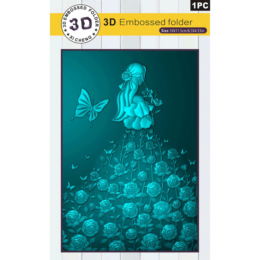 3D-Textur-Reliefordner Butterfly Shadow Girl Encountered in Rose Sea für Fotoalben und Karten aus Kunststoff - Bild 2