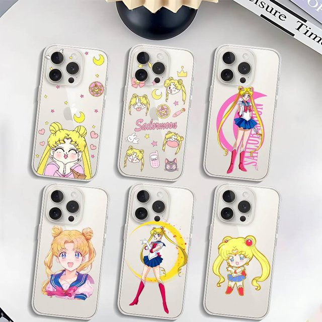 S-Sailor M-Moon Transparente Weiche Schutzhülle für iPhone 17 16 15 14 13 12 11 Pro Max Plus X XR XS - Bild 1
