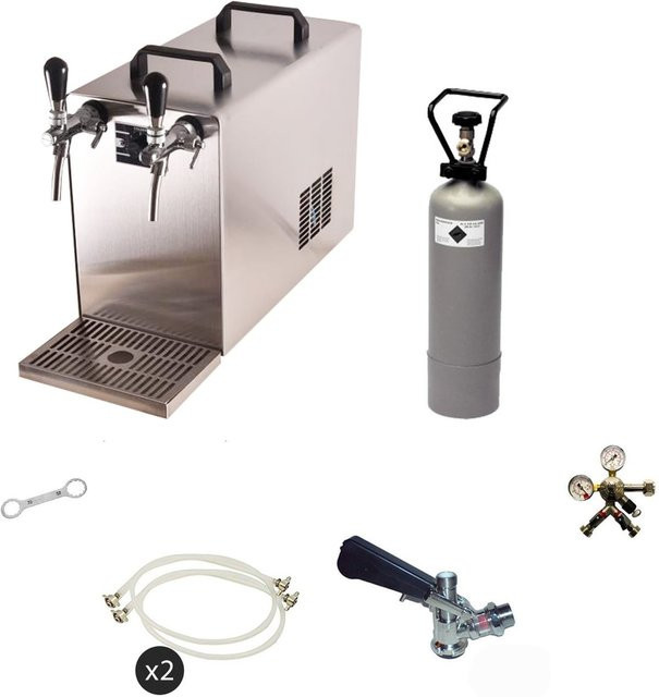 ich-zapfe Zapfanlage STREAM 50 Bierkoffer Black Edition in Schwarz und Silber mit 2-leitigem Trockenkühler und Edelstahlhahn - Bild 1