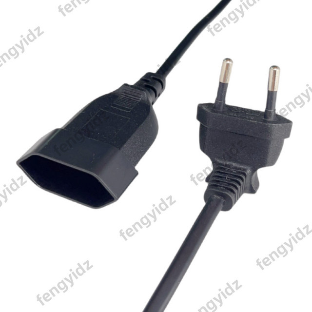 Fengyidz 90 Grad Stecker auf Buchse Power Verlängerungskabel für PC und PDU, EU 2-Polig abgewinkelt, in Schwarz oder Weiß - Bild 1