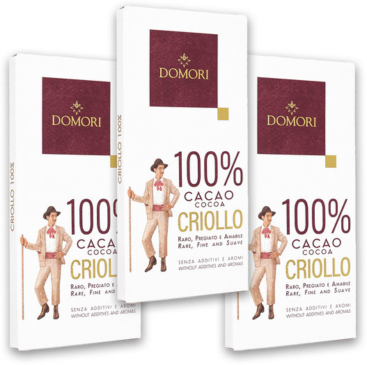 Domori Dunkle Schokolade Fondente Criollo 100 % 3 x 50 g - Bild 1