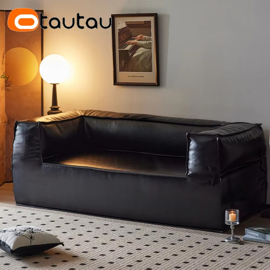 OTAUTAU 1-Sitzer Sitzsackbezug aus Kunstleder in Schwarz - Bild 4
