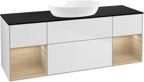 V&B Waschtischunterschrank Finion mit Wandbeleuchtung, Farbe: Weiß lackiert, Breite: 160 cm - Bild 1