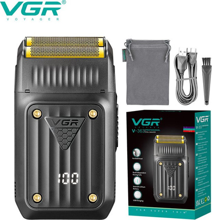 VGR Elektrischer Bartschneider V-363, Schwarz, Herren