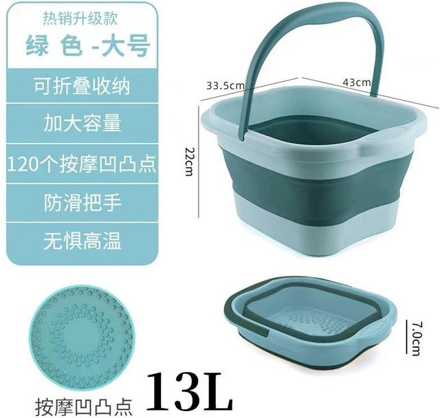 Tragbare und zusammenklappbare Fußbadewanne von Yiran Furniture in Grün für die Heimmassage - Bild 1