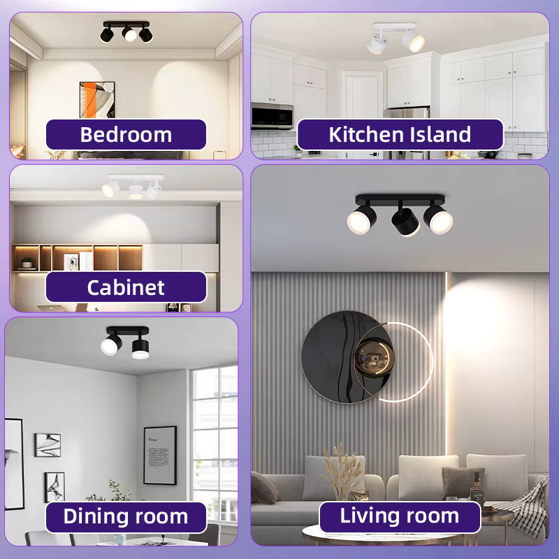 CANMEIJIA GX53 Schienenstrahler in Schwarz mit 3-Farben-Lichtsteuerung, verstellbarer LED-Downlight für Wohnzimmer, Schlafzimmer und Küche - Bild 4