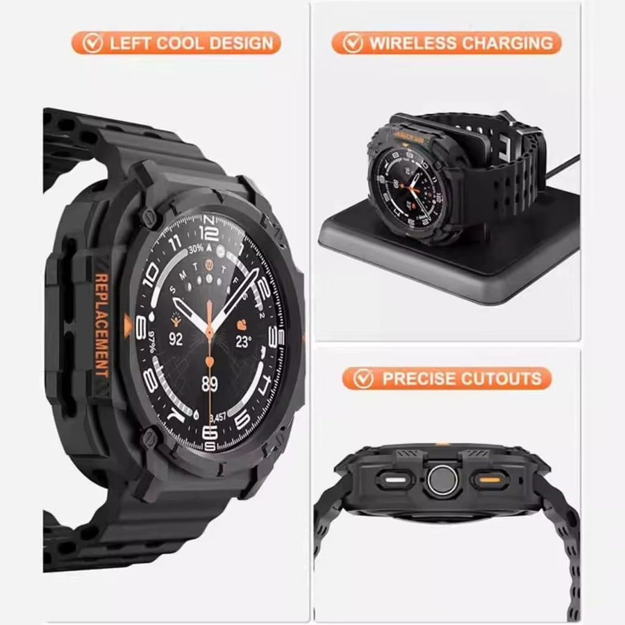 CHIICSMART Uhrenarmband Silikon, Schwarz, Samsung Galaxy Watch Ultra 47mm - Bild 5