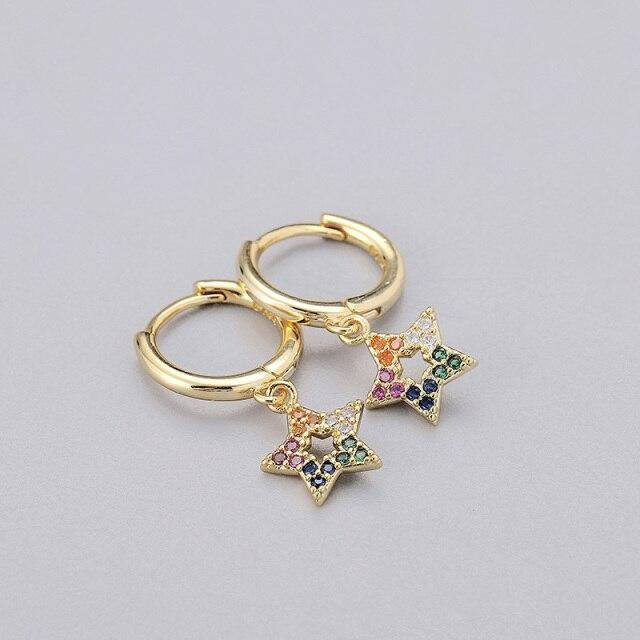 Creolen 925 Silber, Zirkonia, Gold, Damen - Bild 1