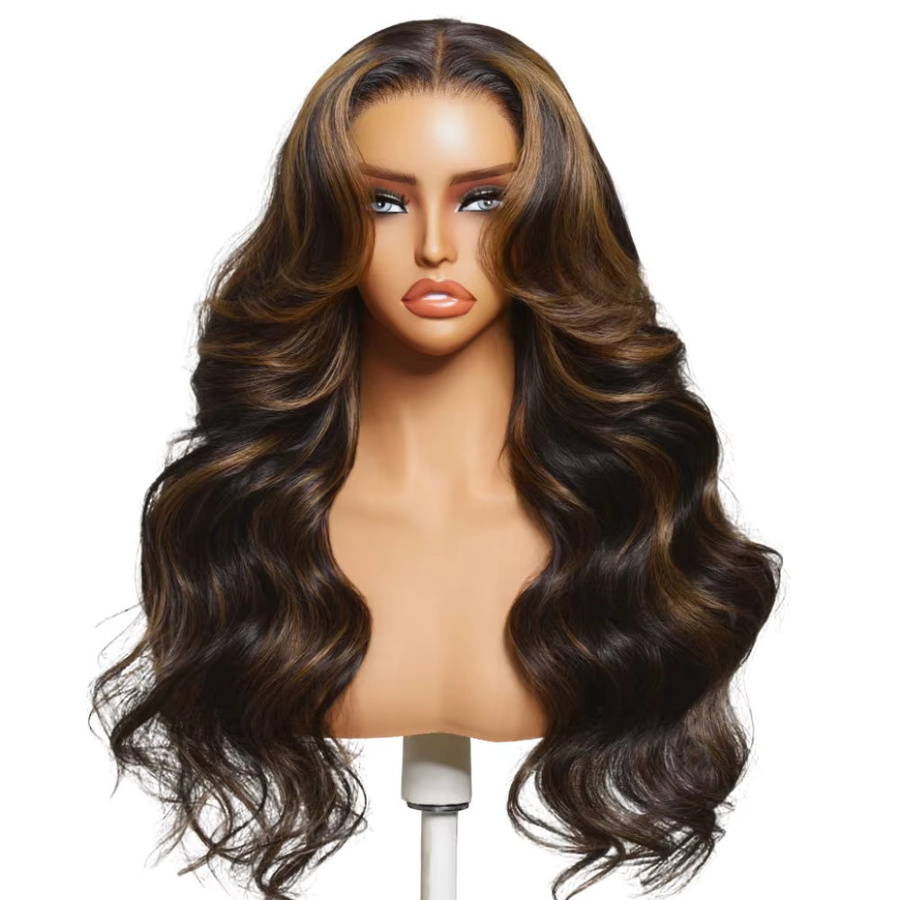 UNice Bye Bye Slip Spitzenperücke, Schwarz, Body Wave, Echthaarperücke - Bild 5