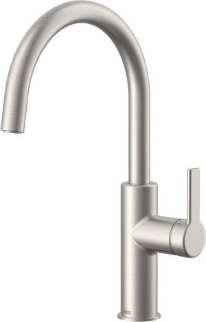 LENZ Küchenarmatur ANELA aus Messing in Edelstahloptik Silber mit schwenkbarem Auslauf und wassersparender Funktion - Bild 1