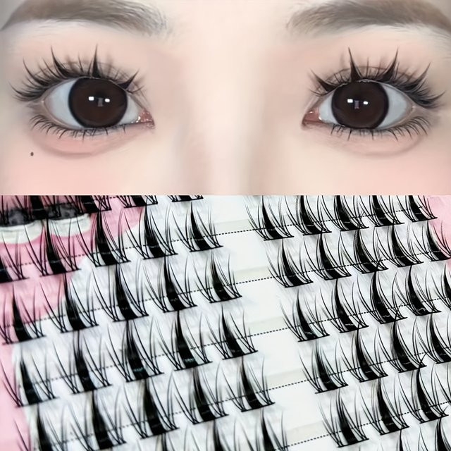 Mixiaohe Manga Angel Wimpern, 100 Bündel, 10-13mm, Schwarz - Bild 1