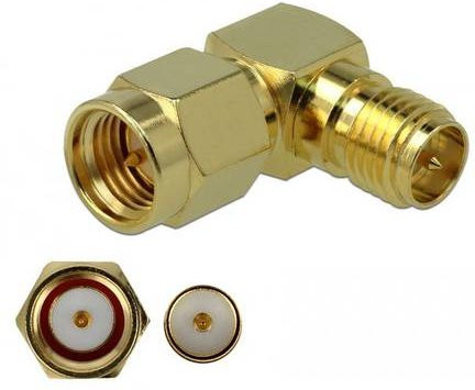 Delock 89967 SMA-Adapter mit SMA-Stecker und RPSMA-Buchse in Gold - Bild 1