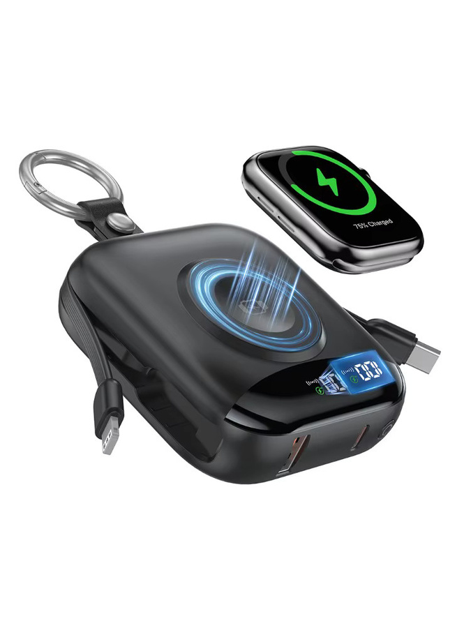 Magnetische Power Bank mit 10000 mAh und 22,5 W Schnellladung, kabelloses Ladegerät für iWatch und iPhone, externer Akku in Blau - Bild 3