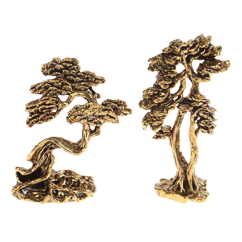 JETTING Miniatur-Kiefernsymbol aus Messing in Gold für Bonsai-Landschaften und Tischdekorationen - Bild 2