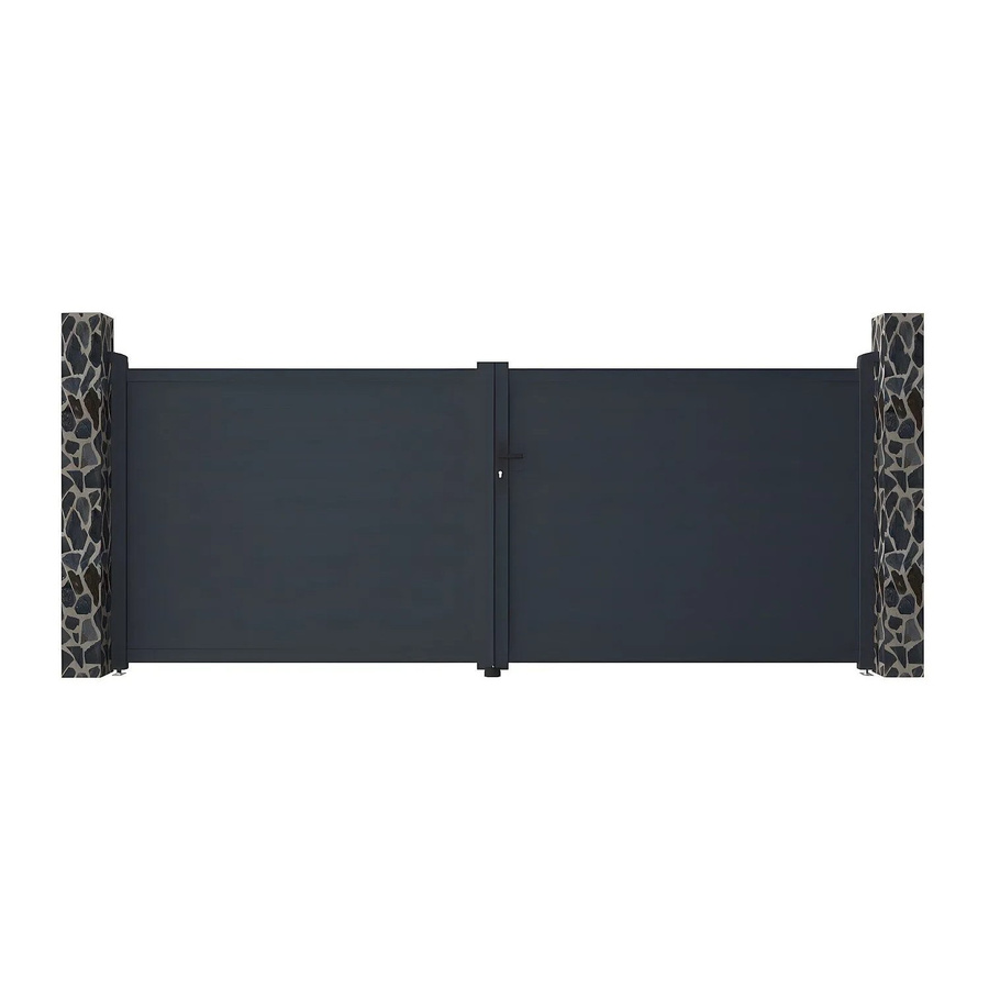 Vente-unique Nazario Aluminium Flügeltor in Anthrazitgrau, Breite: 392 cm - Bild 2