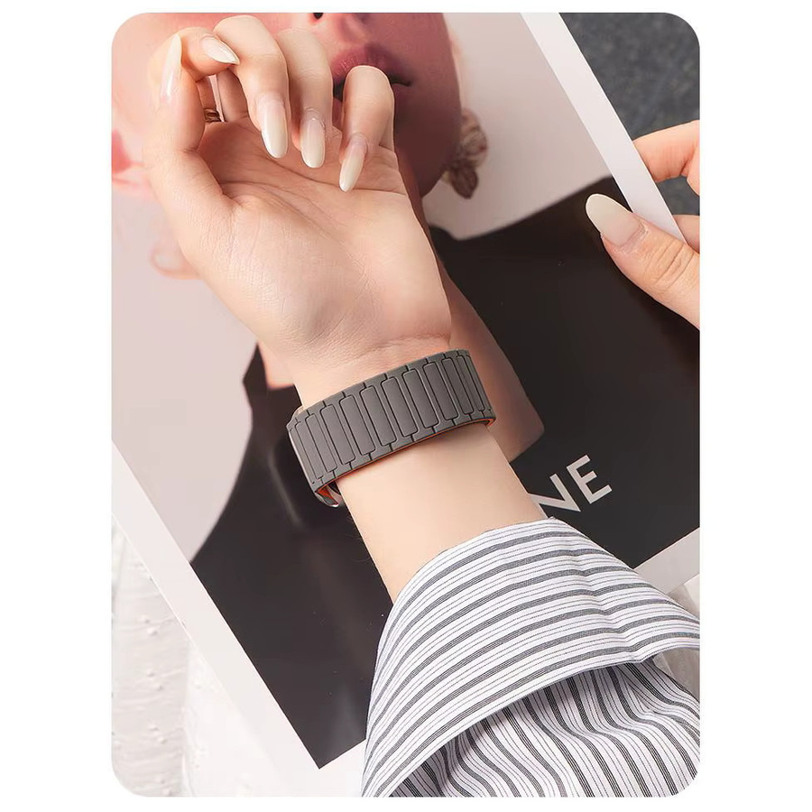 Huawei Silikon-Magnetarmband mit Hülle, Schwarz, Huawei Fit 4 Pro, Fit 4, Fit 3 - Bild 3