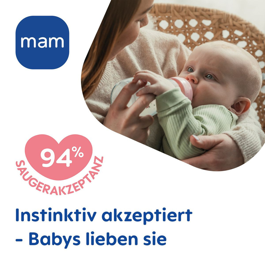 MAM Feel Good Glas-Flaschen 2er Pack mit Silikon, Blau, 170 ml - Bild 2