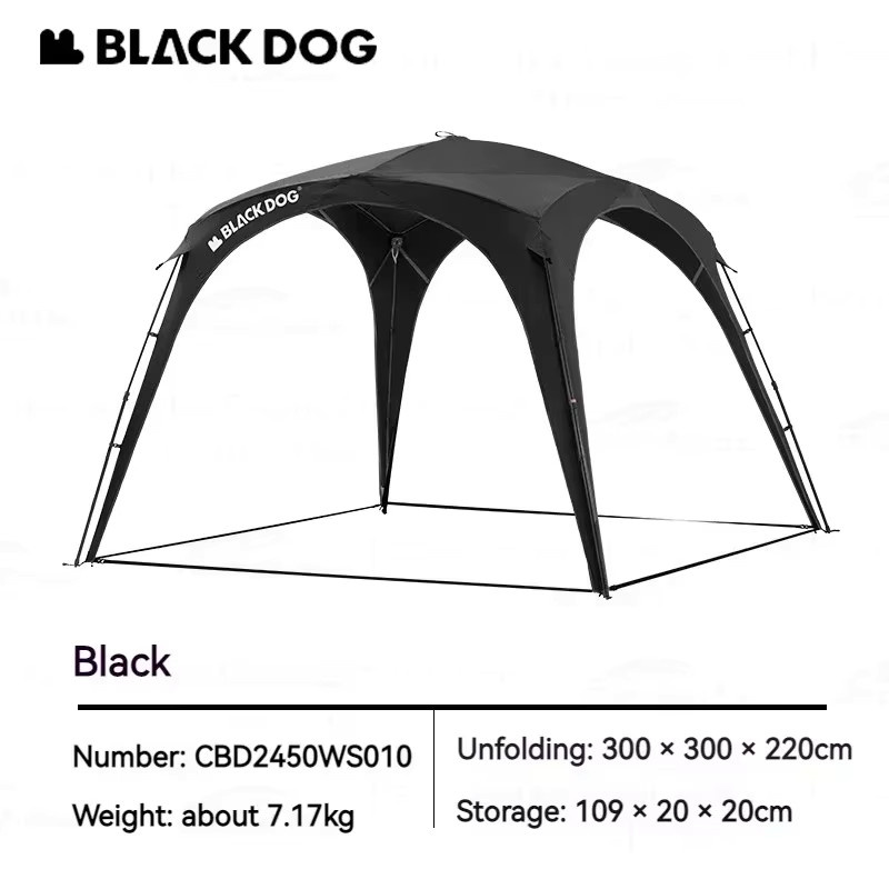 BLACKDOG Camping Zeltbeschichtung als automatische Kuppelüberdachung für Outdoor-Reisen, Schwarz - Bild 6