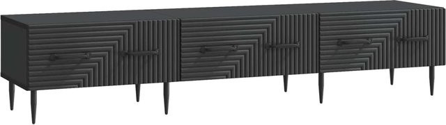 vidaXL TV-Schrank Modern Schwarz aus MDF mit Medienfächern B/T/H: 147 x 34,5 x 30 cm - Bild 1