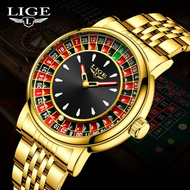 LIGE Armbanduhr Quarz, Edelstahl, Gold, Herren - Bild 1