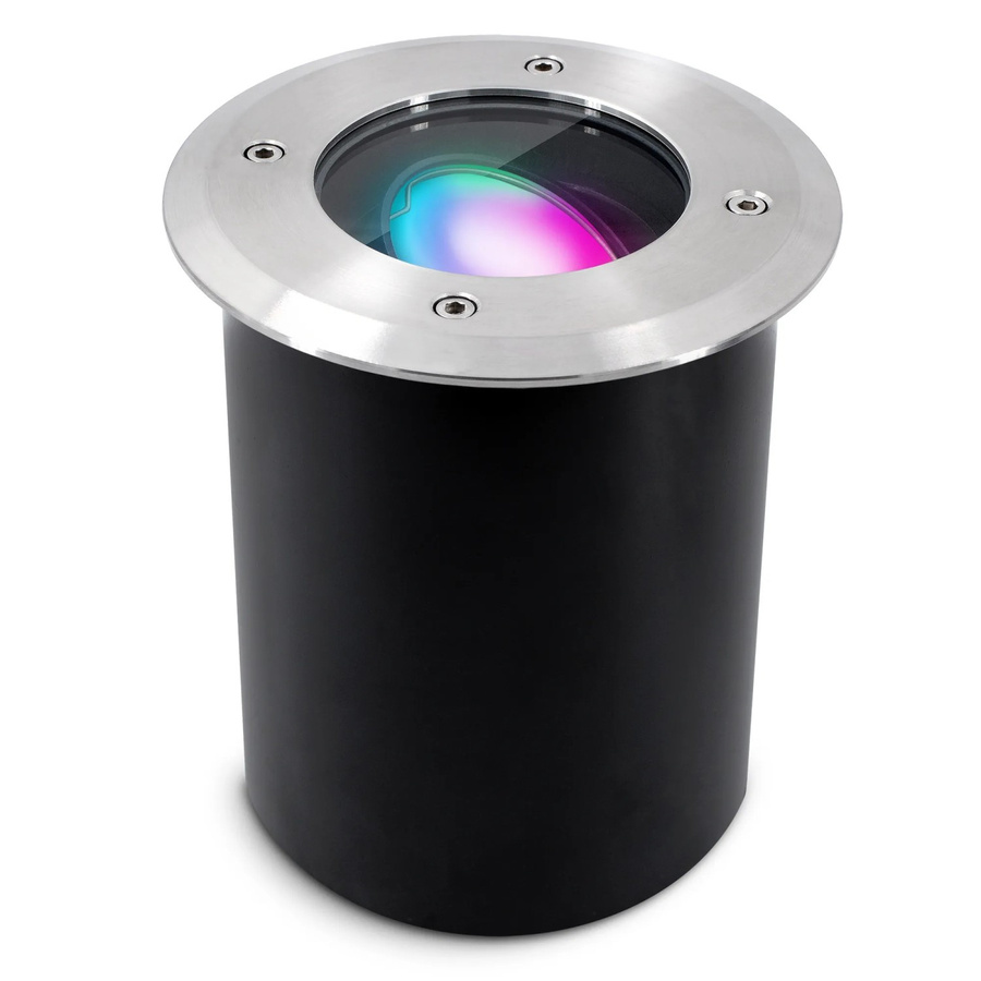 SSC-LUXon Juavi Smart Bodeneinbaustrahler für Außen, WLAN RGBW CCT LED, GU10, Silber, IP67, kompatibel mit Alexa und Tuya - Bild 2