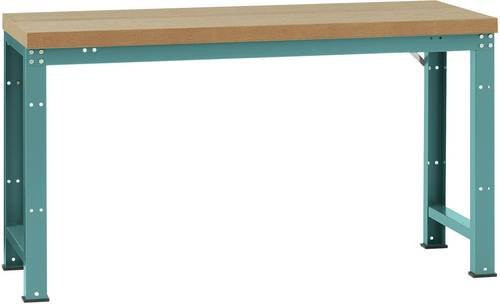 Manuflex Werkbank WP3005.5021 in Wasserblau aus Stahl und Holz, B/T/H: 200 x 125 x 70 cm - Bild 1