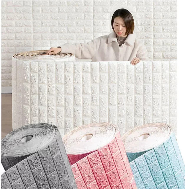 3M Selbstklebende 3D Ziegelwand Tapete in Hellgelb für dein DIY Home Decor - Bild 1