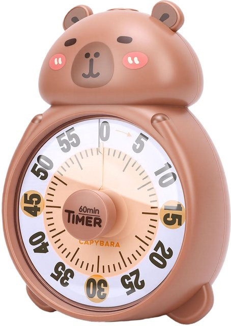 Shoemst Capybara Timer Batteriebetrieben mit großem Display in Braun für Kinder und Schüler - Bild 1
