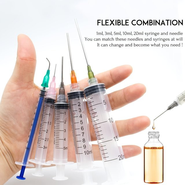 Transparente Kleberapplikatorspritze aus Kunststoff mit stumpfer Spitze, Nadel und Kappe für Flüssigkeiten, Kleber, Tinte, Parfüms und Lipgloss - Bild 1