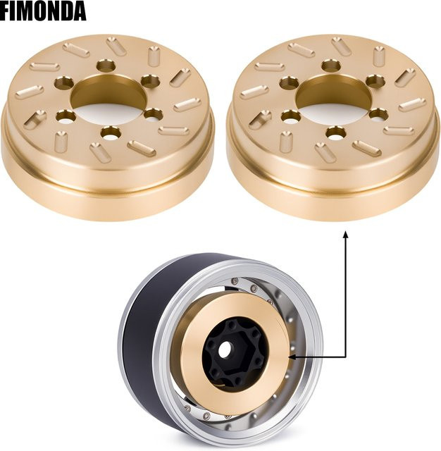 Fimonda Messing interne Radgewichte, 2/4 Stück, für 1,9"/2,2" Felgen, kompatibel mit Axial SCX10 90046 TRX4 TRX6 1/10 RC Teile - Bild 1
