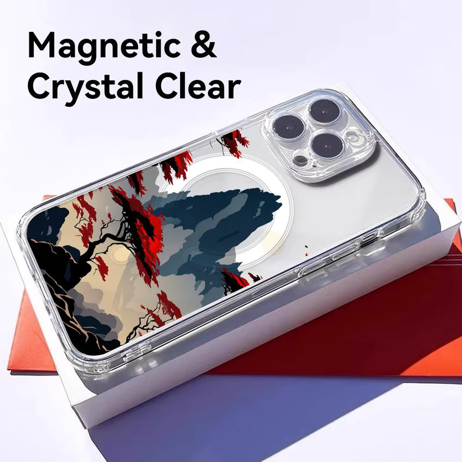 Bergkiefer Magnetische Handyhülle für iPhone 17 16 15 14 13 12 11 Pro Max Plus Transparent Stoßfest und Kratzresistent - Bild 2