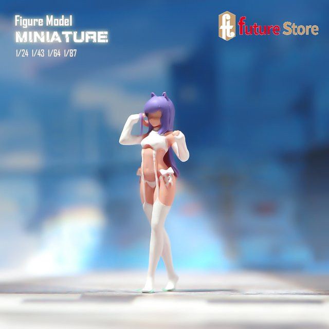 MAK Anime Mädchen Miniaturfigur mit langem Haar für 3D Diorama Modelle und kreative Szenen-Dekoration - Bild 1
