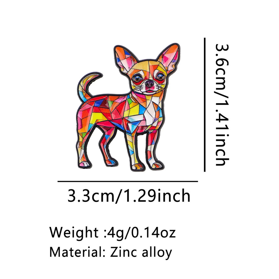Anstecknadel Chihuahua Cartoon, Legierung, Emaille, Bunt - Bild 2