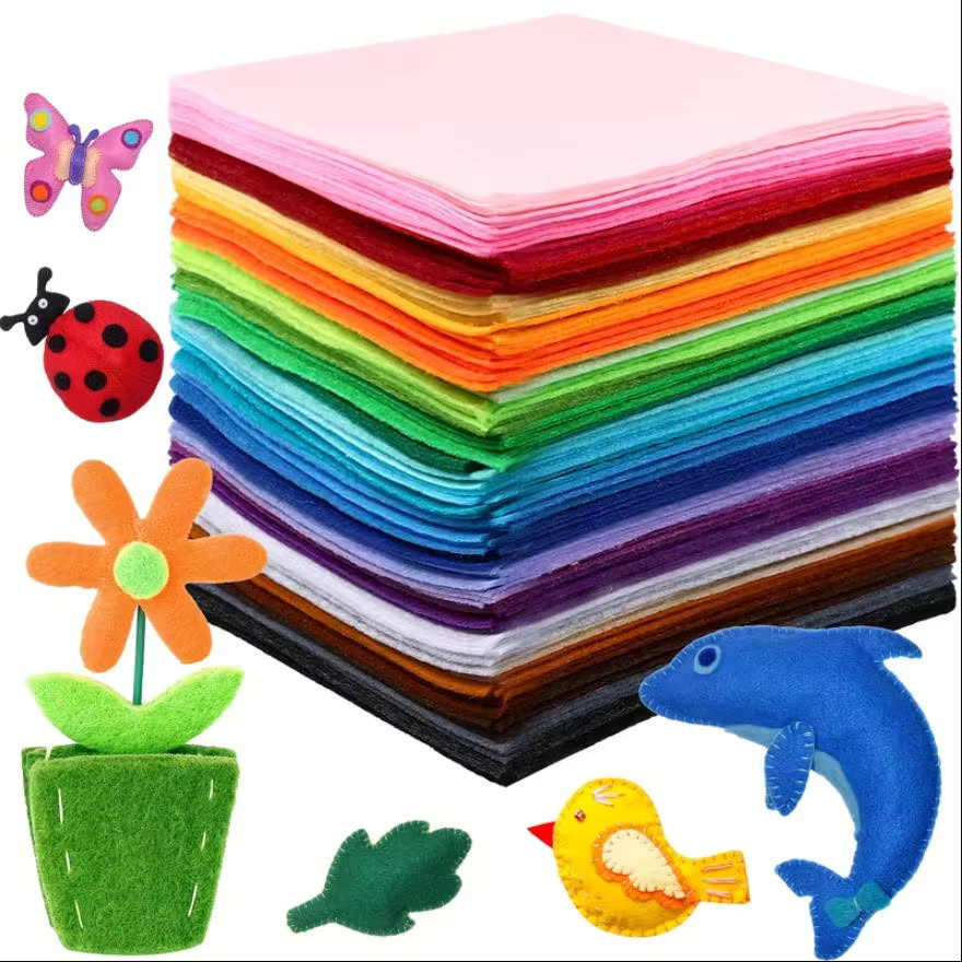 Bunter Filzstoff für DIY-Projekte und Patchwork, weiche Filzplatten in Mehrfarbig, Set für Bastelarbeiten und zum Nähen - Bild 6