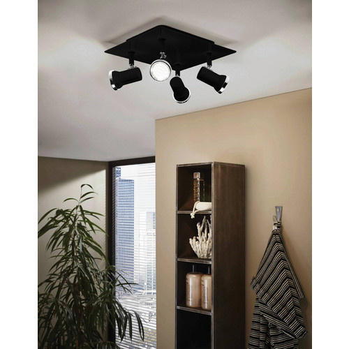 Eglo LED-Spot Tamara 4er Set Schwarz aus Stahl und Glas für Badezimmer und Feuchträume mit GU10 Fassung - Bild 4